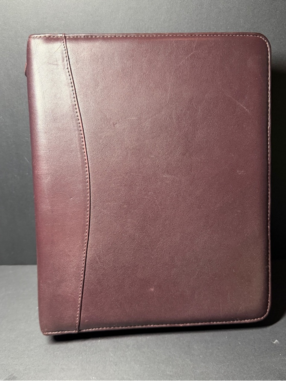 Vintage Franklin Quest Burgundy full-grain leather Planner